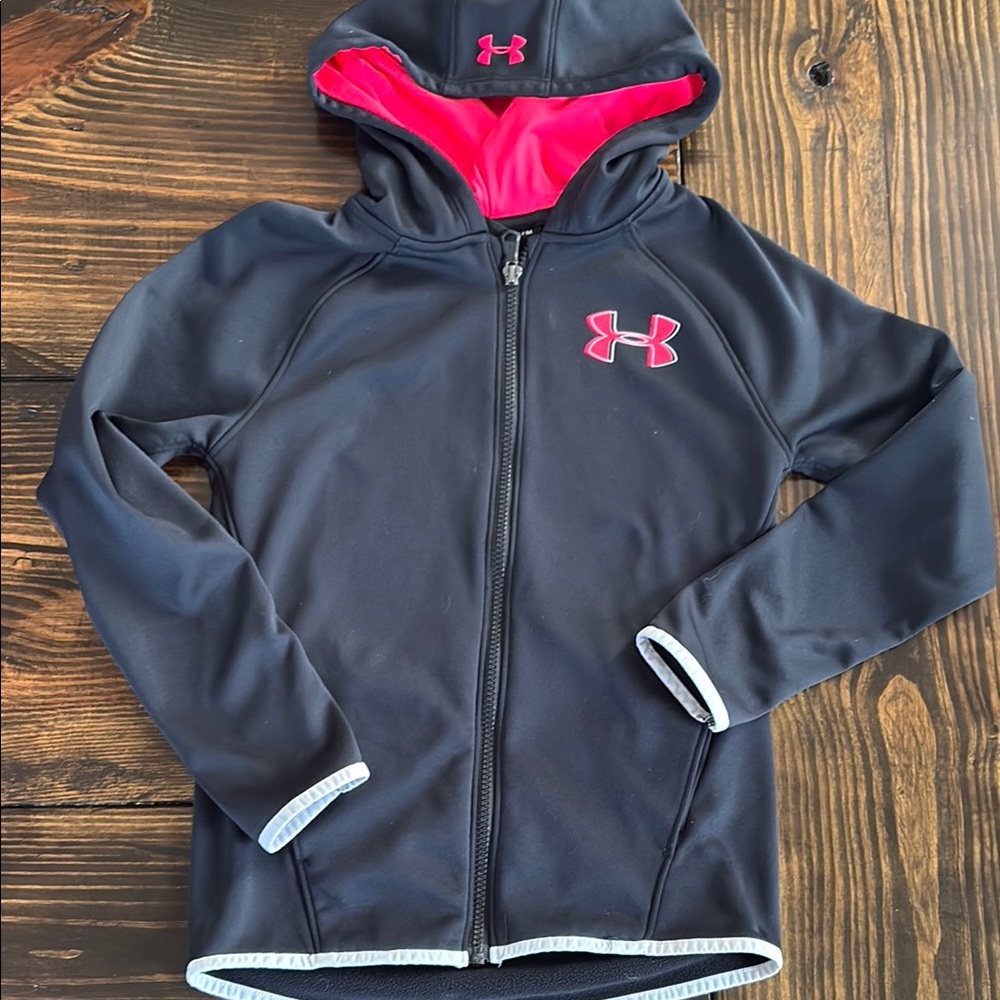 Under Armour Kids Black and Pink Hoodie